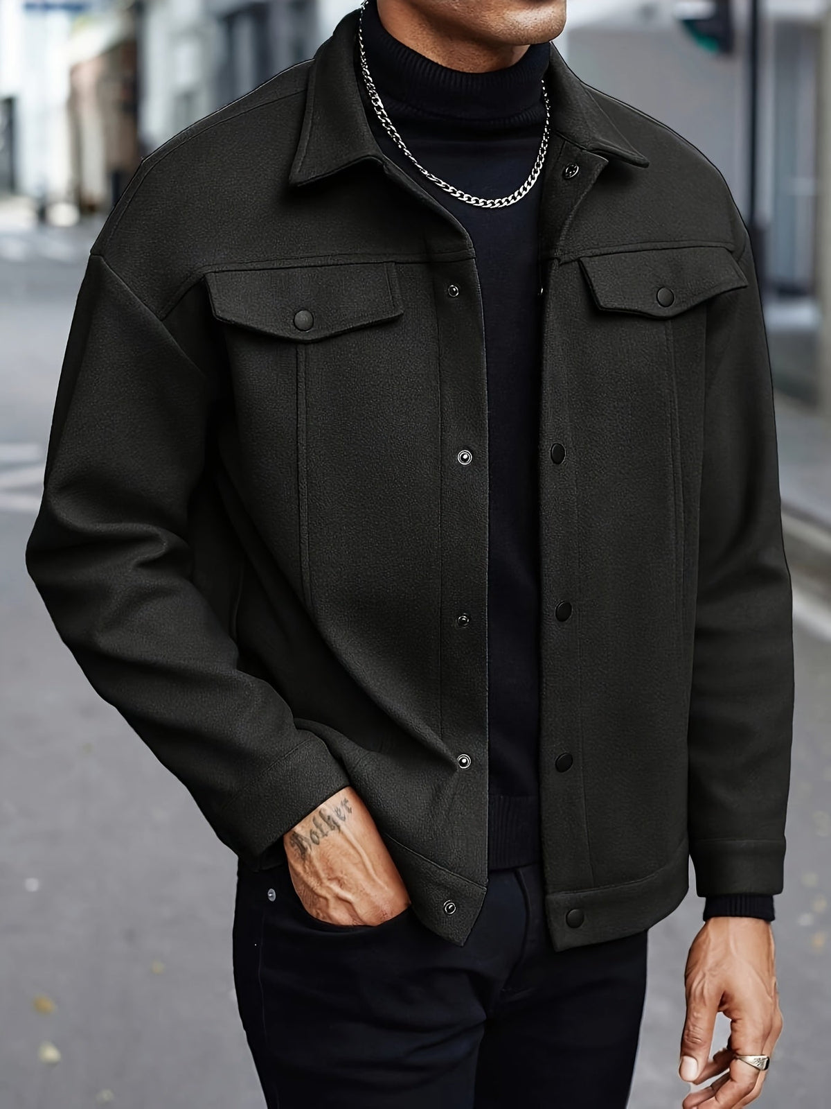 Men's Snap Button Trucker Jacket
