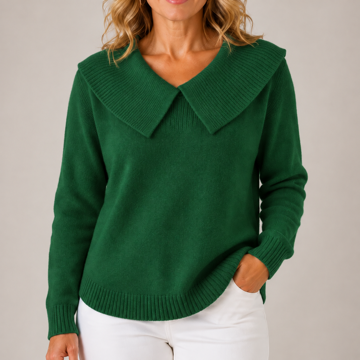 Women's Oversized Collar Knit Sweater