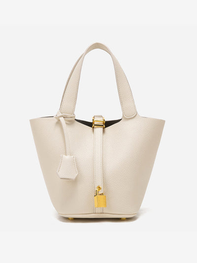 Glaiza | Sleek Gold-Lock Bucket Bag