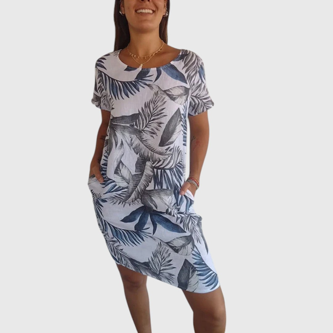 Frances - Leaf Print Dress