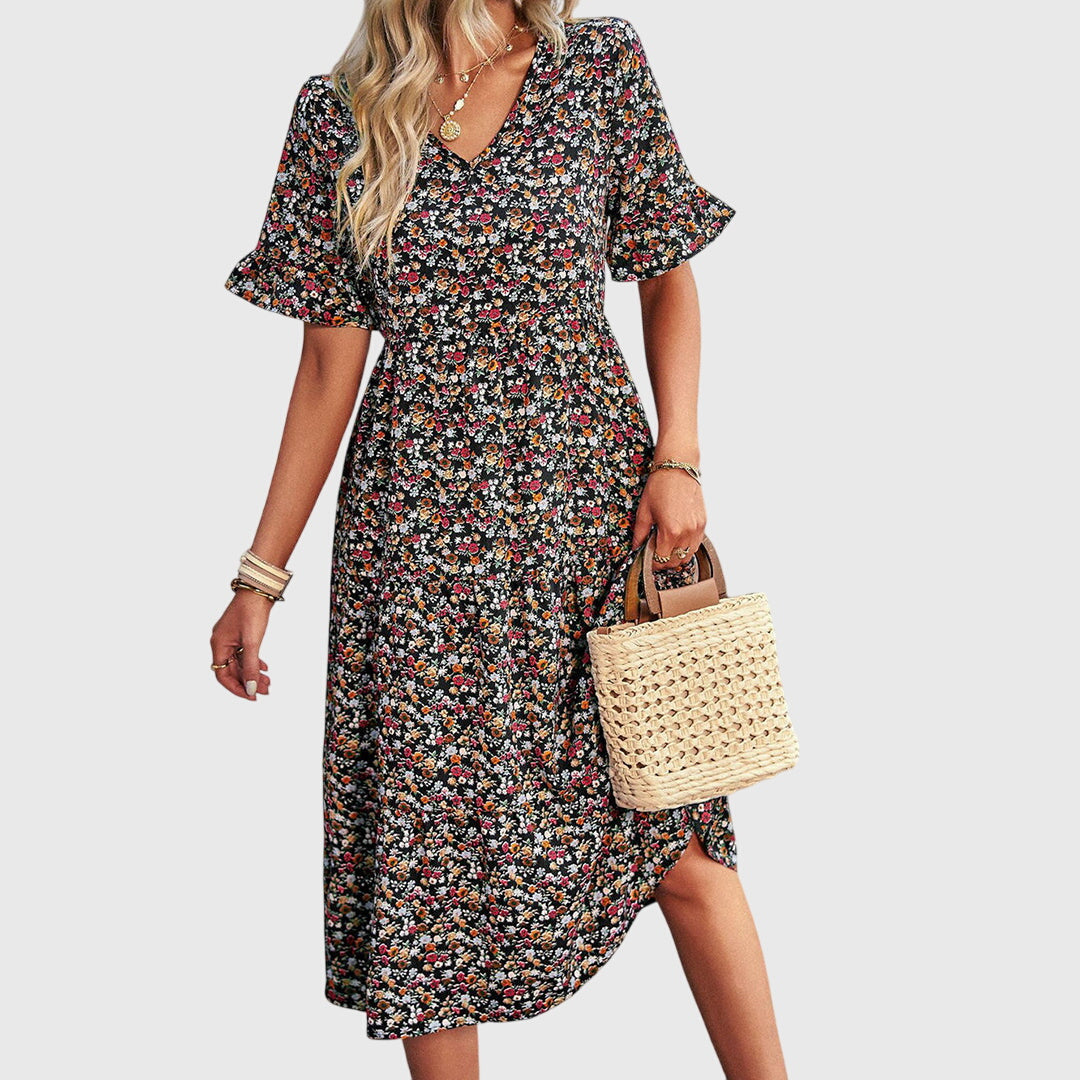 Carol - Summer floral midi dress