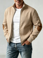 Men's Diamond Jacquard Knit Baseball Jacket