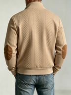 Men's Diamond Jacquard Knit Baseball Jacket