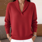 Women's Relaxed-Fit V-Neck Jumper for Autumn/Winter