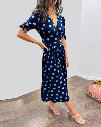 Nipa - Polka Dot V-Neck Dress