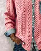 Molly - Long-Sleeve Shirt with Denim Patchwork