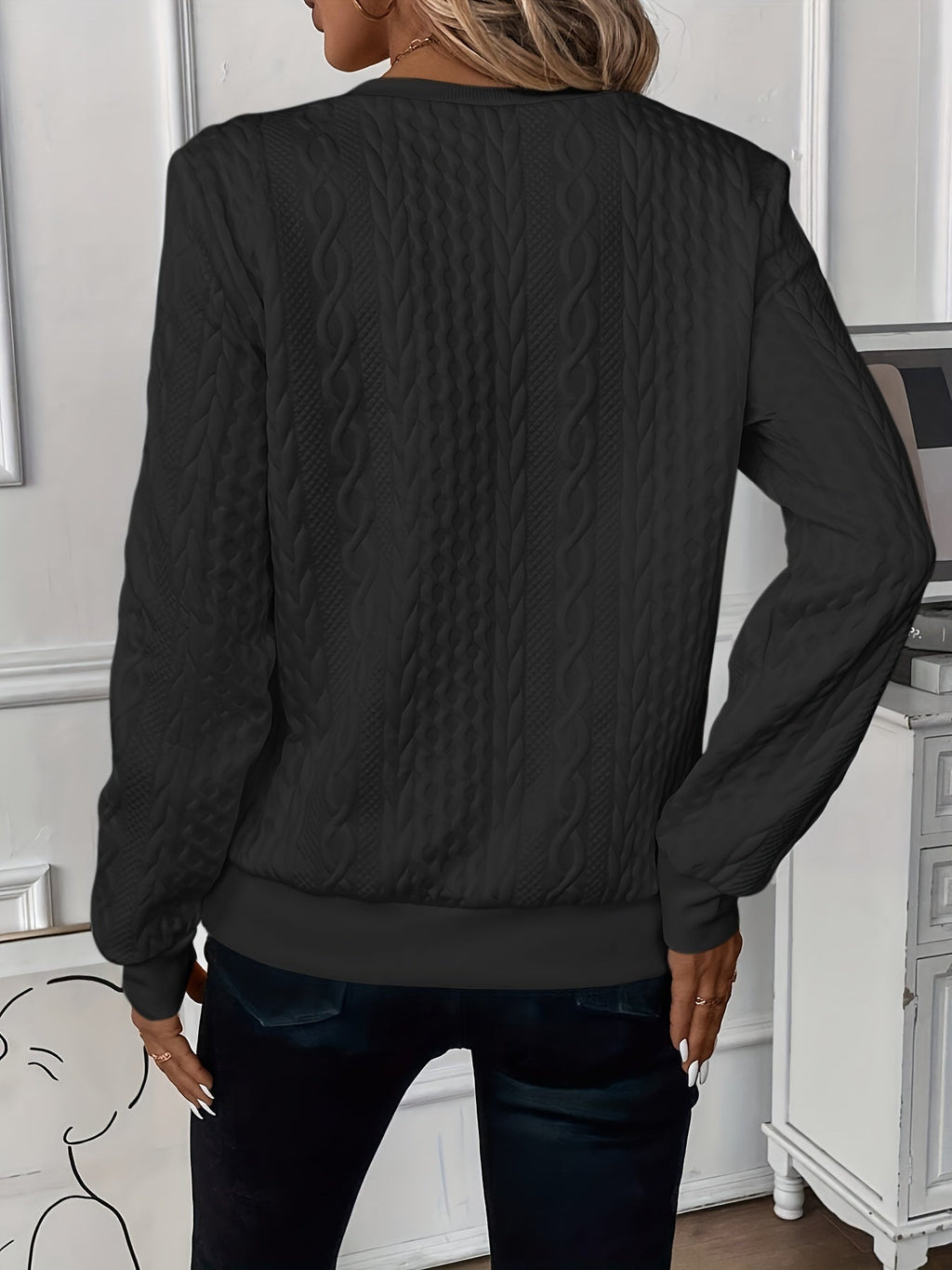 Amelie - Ladies' zip-up cable knit jumper