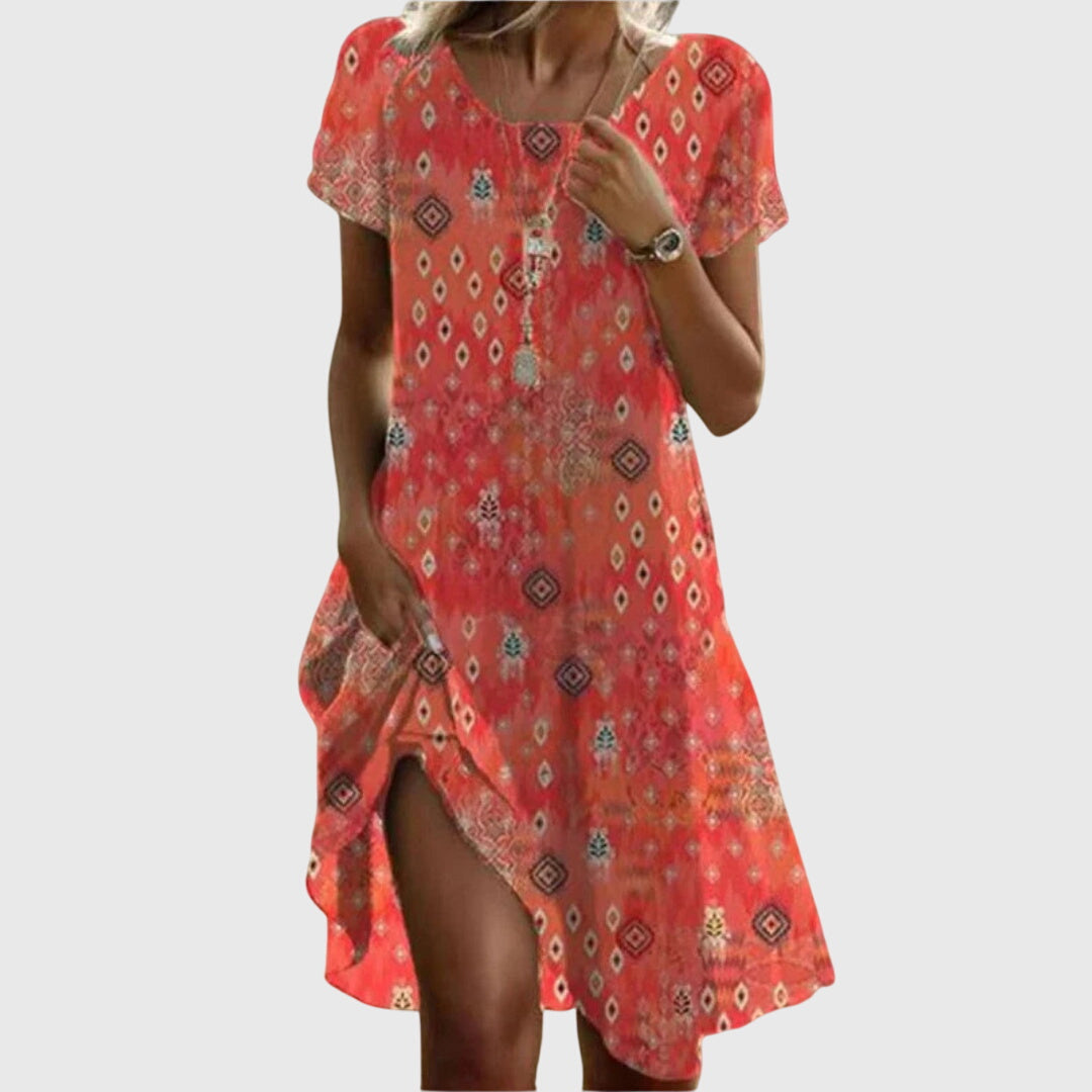 Cecilia – Short Sleeved Boho Dress