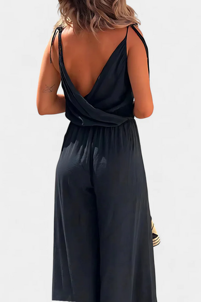 Lizzie - Washed Cotton Jumpsuit with Side Slits