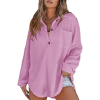 KATHRYN™ – Casual Lightweight Button V Neck Tunic Blouse