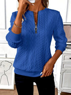 Amelie - Ladies' zip-up cable knit jumper