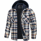 Men's Check Flannel Hooded Jacket