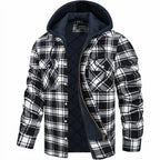 Men's Check Flannel Hooded Jacket
