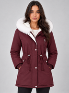 Women’s Fleece Lined Winter Parka – Faux Fur Hooded Coat