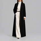 Women’s Longline Double-Breasted Coat Warm Winter Overcoat