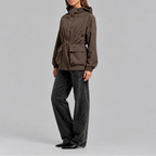 Women’s Waterproof Hooded Jacket with Adjustable Drawstring Waist