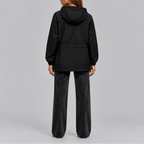 Women’s Waterproof Hooded Jacket with Adjustable Drawstring Waist