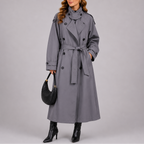 Women's Tailored Trench Coat with Waist Belt