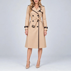 Women's Long Double Breasted Belted Trench Coat – Classic Fit