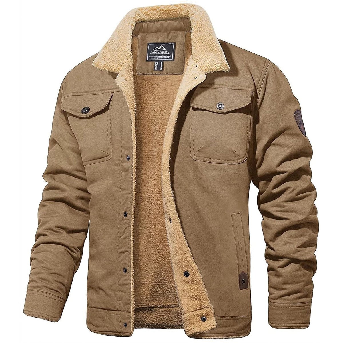 Men's Sherpa-Collar Fleece Jacket