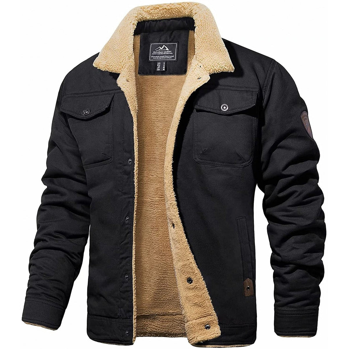 Men's Sherpa-Collar Fleece Jacket
