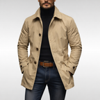 Men's Water-Resistant Quilted Trench Coat