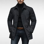 Men's Water-Resistant Quilted Trench Coat