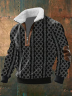 Monarch Fleece-Collar Knit Sweater