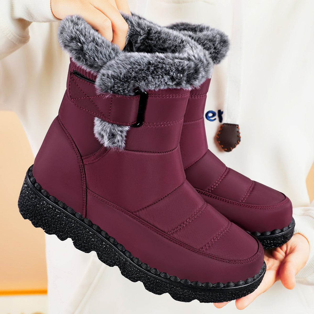 Anti-Slip Faux Fur Winter Boots
