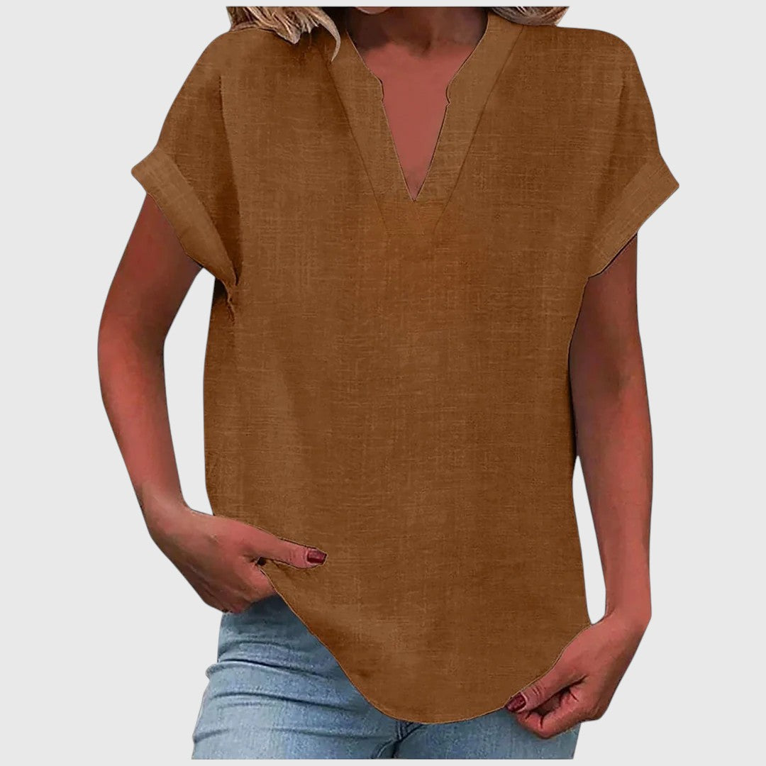 Dee - Relaxed V-Neck Blouse