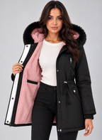 Women’s Fleece Lined Winter Parka – Faux Fur Hooded Coat