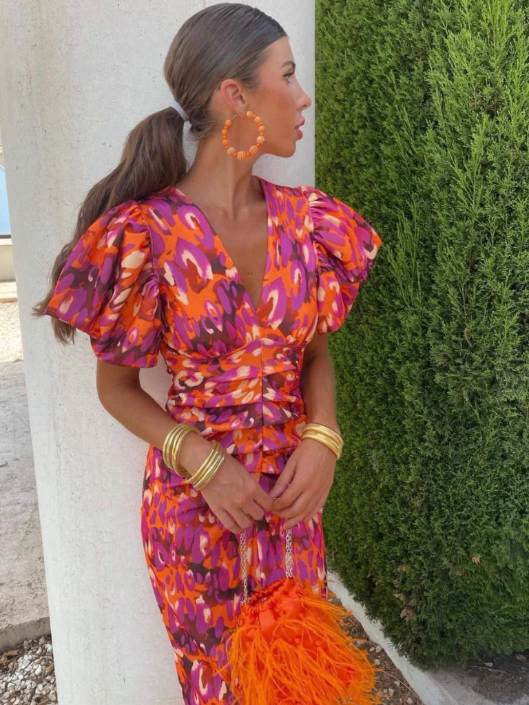 Ursula | Vivid Ruched Midi