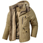 Men's Fleece-Lined Winter Parka with Hood