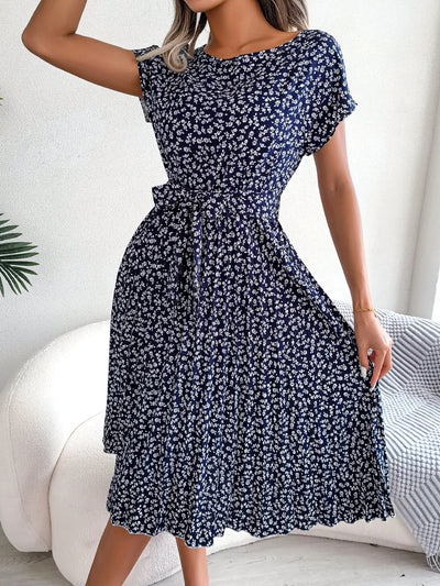Zoe - Floral Print Wrap Midi Dress