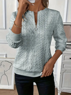 Amelie - Ladies' zip-up cable knit jumper