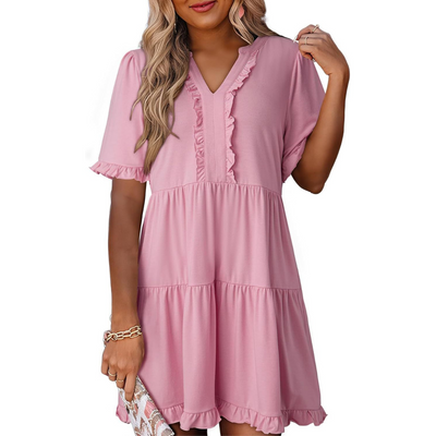 Tess™ - Casual V-Neck Mini Dress