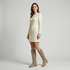 Women’s Knee High Suede Look Boots – Slouch Low Heel Boots