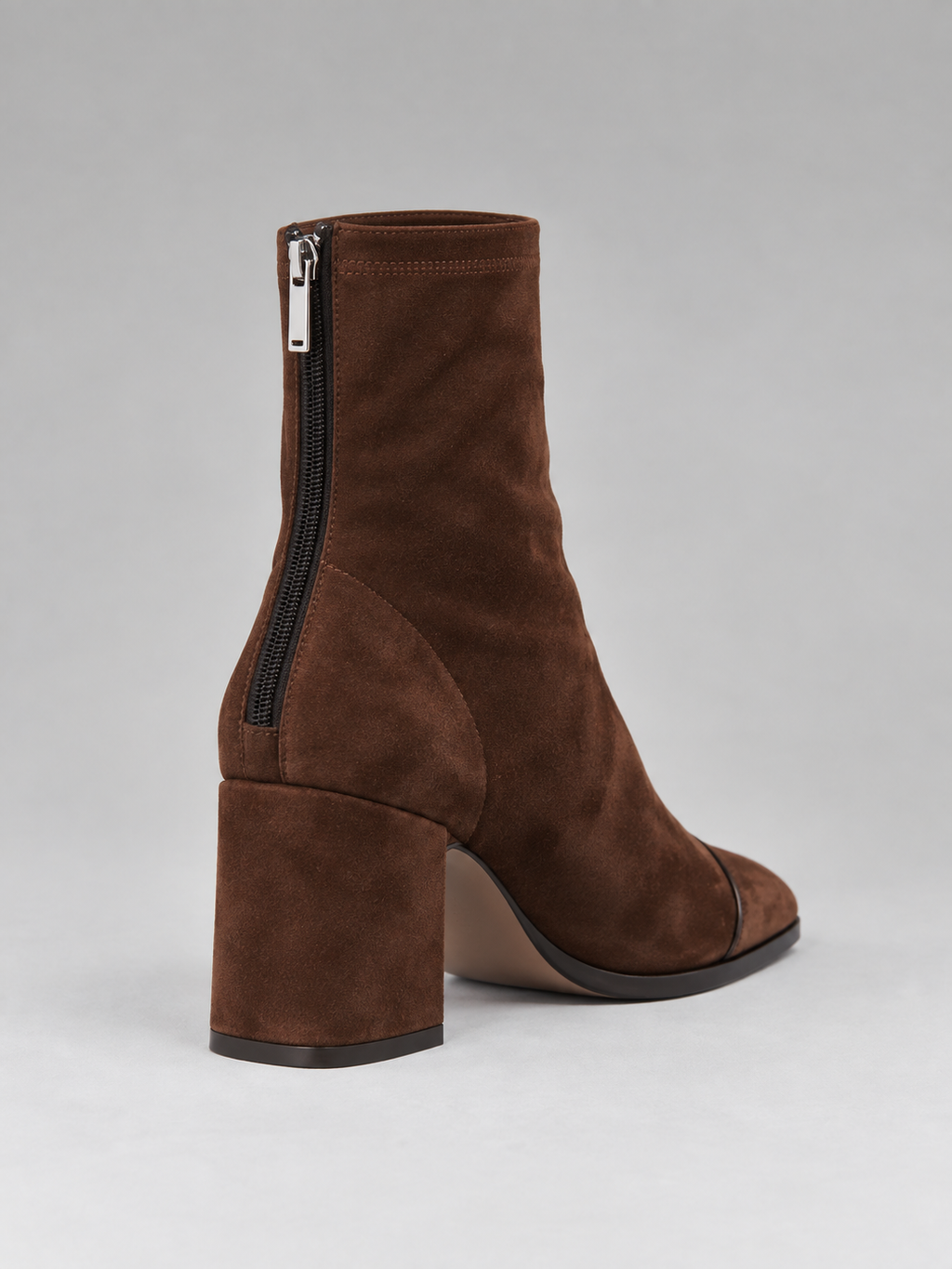Women’s Suede-Look Ankle Boots – Square Toe Block Heel