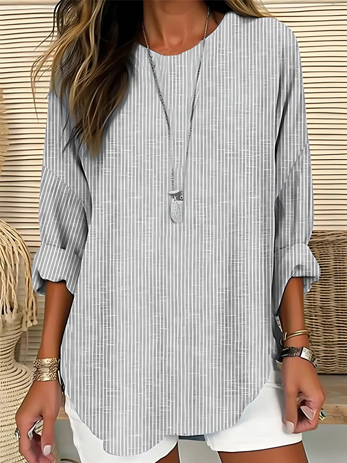 Ria - Trendy Striped Blouse