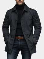 Men's Water-Resistant Quilted Trench Coat