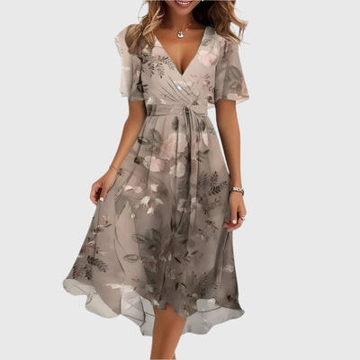 Kristel - Elegant Floral Midi Dress
