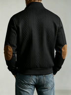 Men's Diamond Jacquard Knit Baseball Jacket