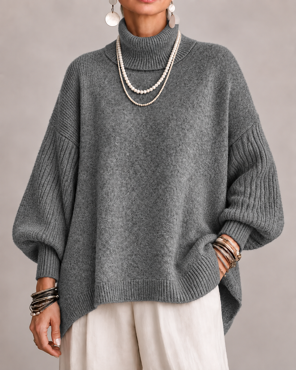 Women's Oversized Turtleneck Sweater
