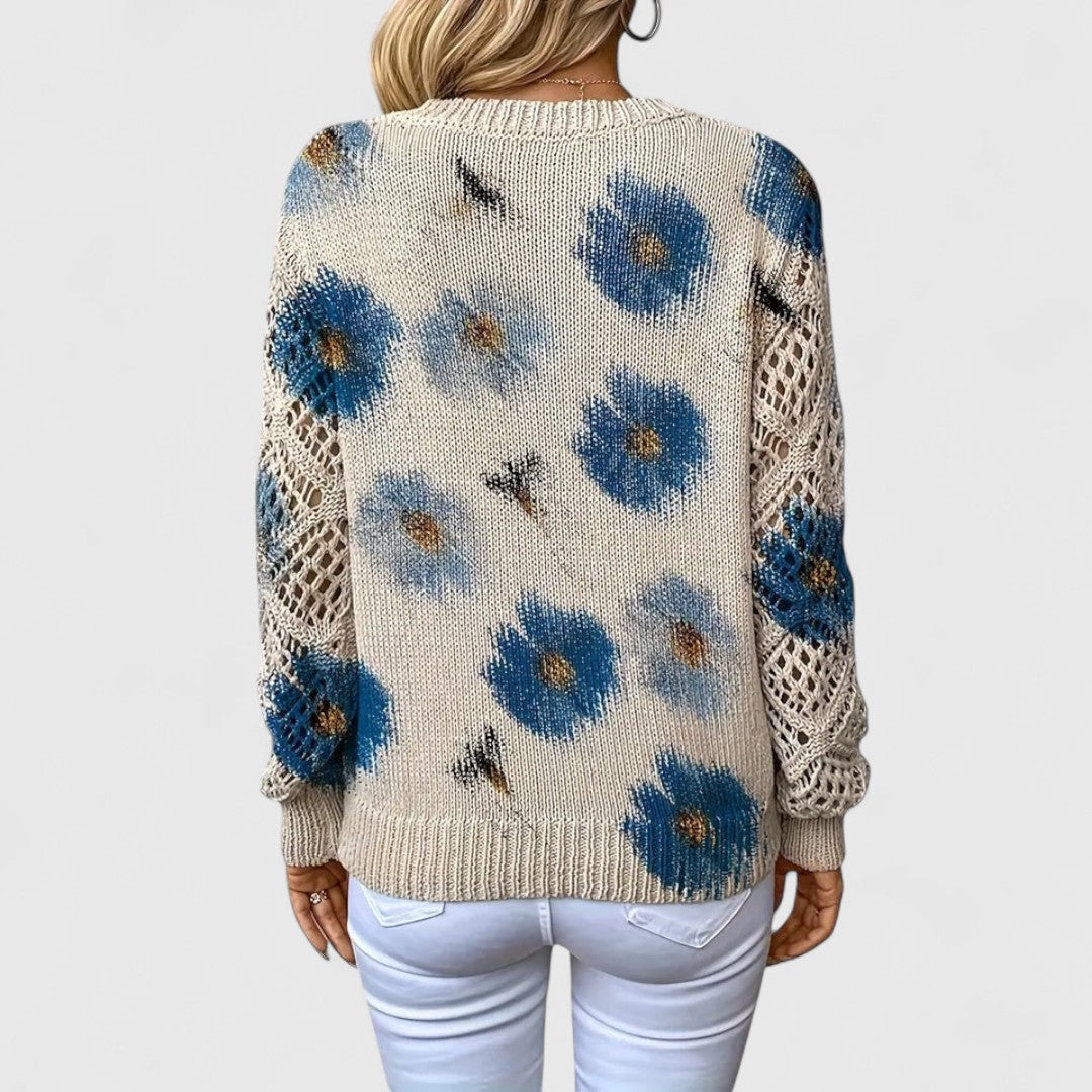 Annes - Elegant sweater with floral pattern