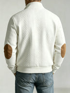 Men's Diamond Jacquard Knit Baseball Jacket