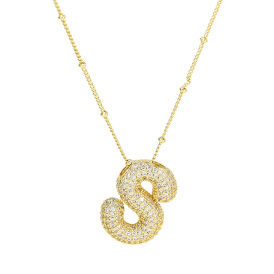 Savannah | Diamond Bubble Letter Necklace