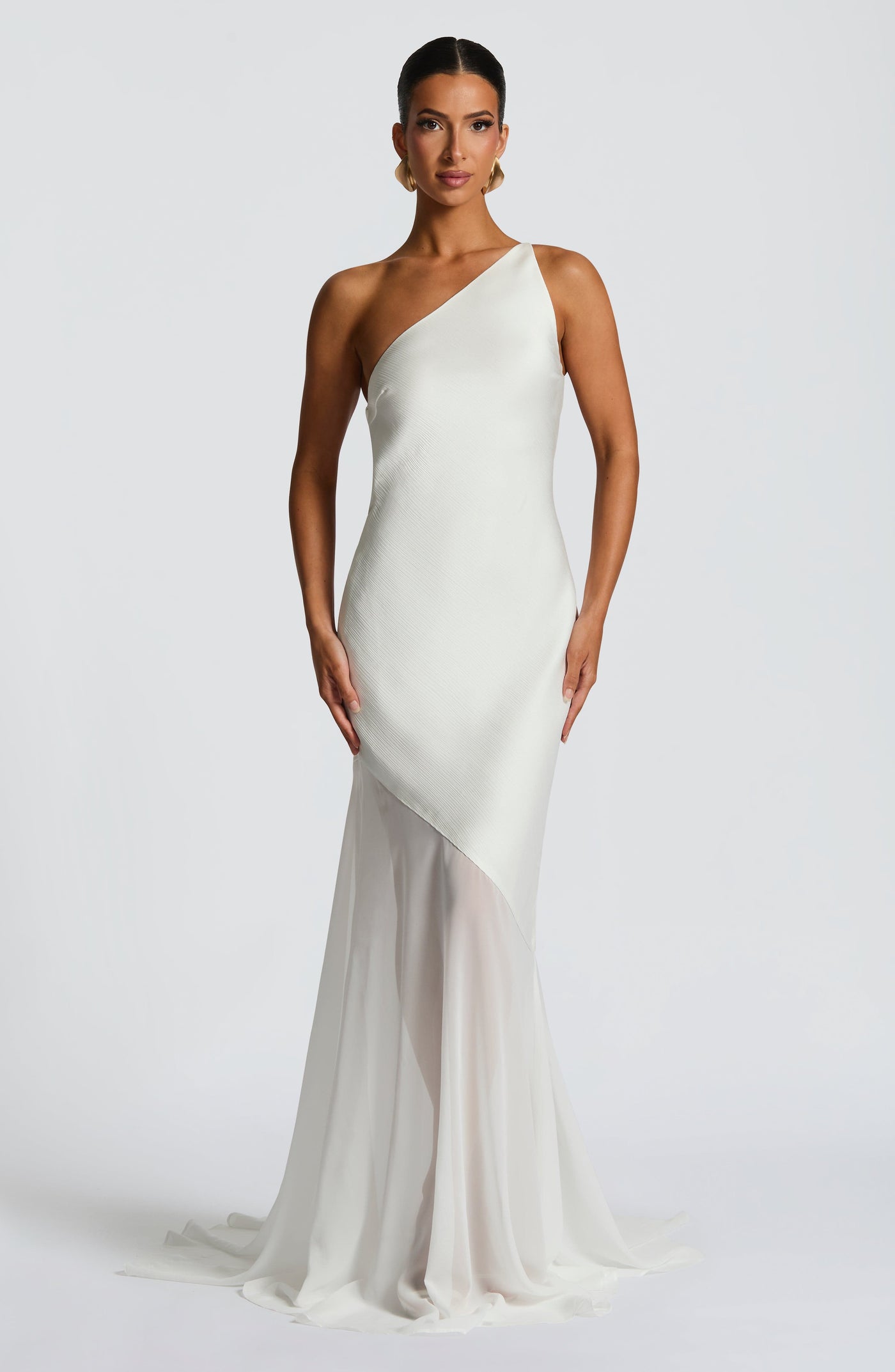 Carmen -  One-Shoulder Mesh Gown
