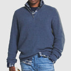 Men's Quarter-Zip Sweater – Ribbed Knit with Regular Fit for Autumn and Winter