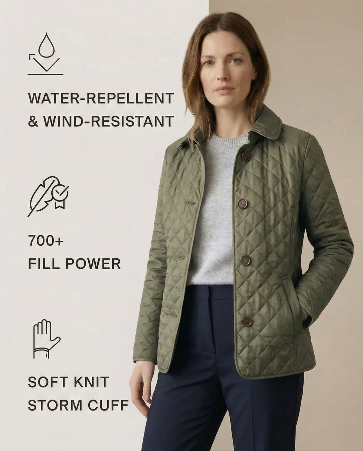 Quilted Button Up Jacket