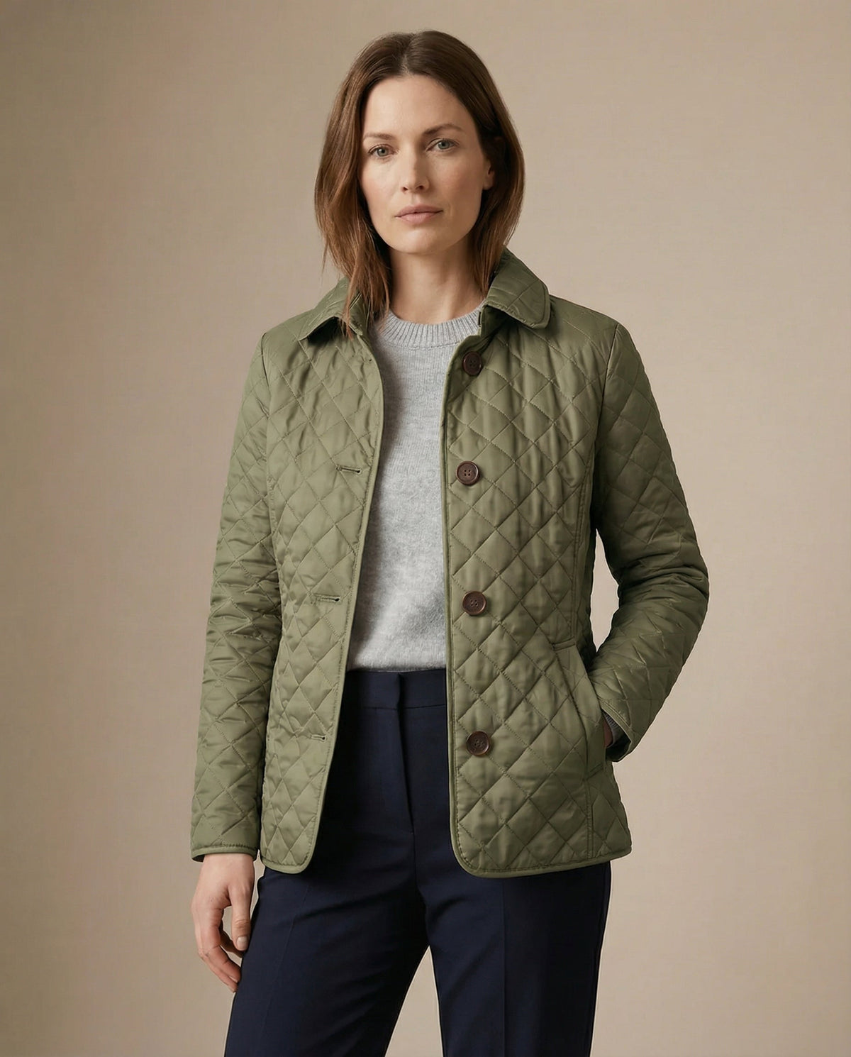 Quilted Button Up Jacket